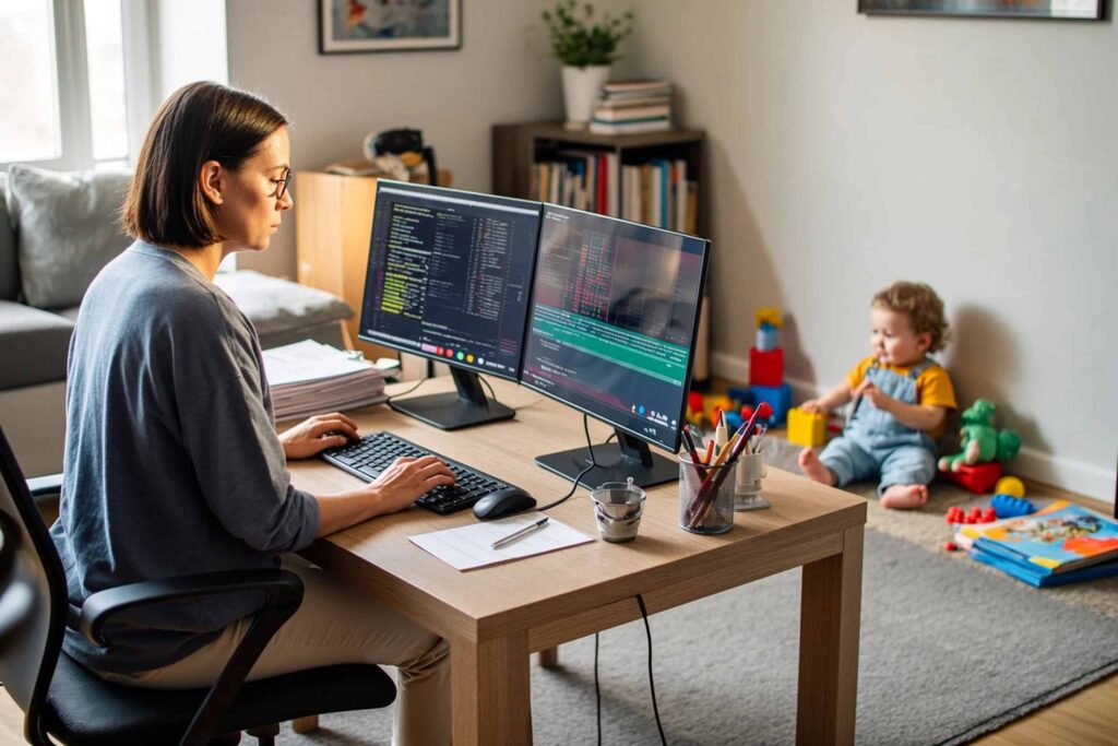 Read more about the article Praca zdalna a opieka nad dzieckiem – praktyczne rozwiązania
